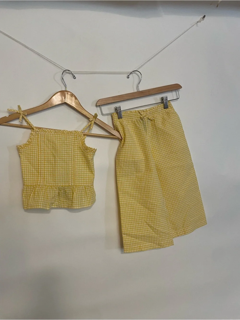 Ralph Lauren Yellow Gingham Peplum Jumpsuit size 4